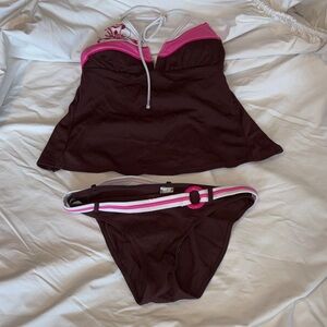 Hula Honey Pink and Brown Bikini Set